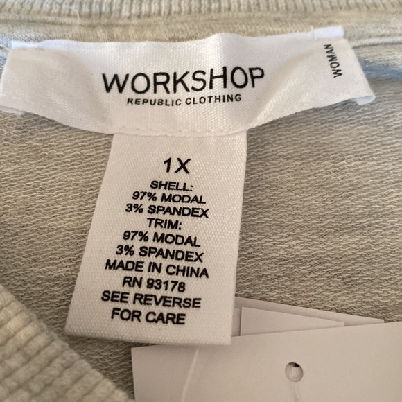 NWT WORKSHOP Republic Clothing Modal Hearts ❤️ Long Sleeves Top Plus Size 1X - Picture 3 of 14